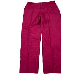 Karen Kane Pants Women 10 Red Burgundy Silk Shimmer‎ Dress Taper Ankle Party